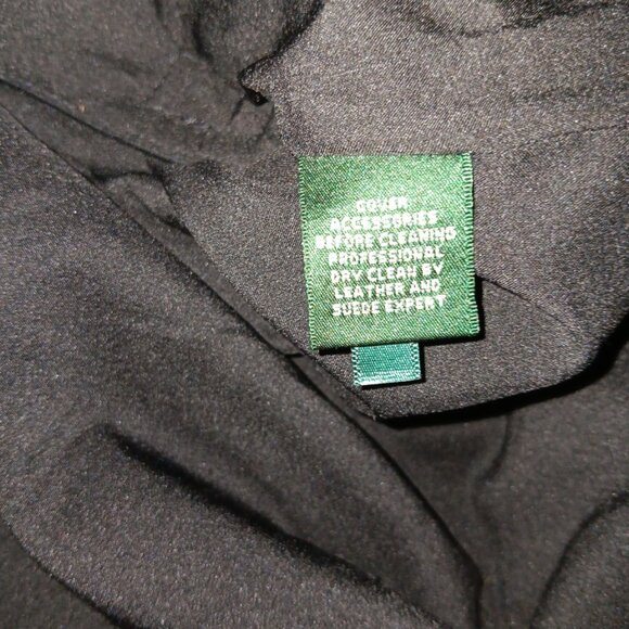 LAUREN RALPH LAUREN LEATHER TRIM WRAP SKIRT - Picture 3 of 11